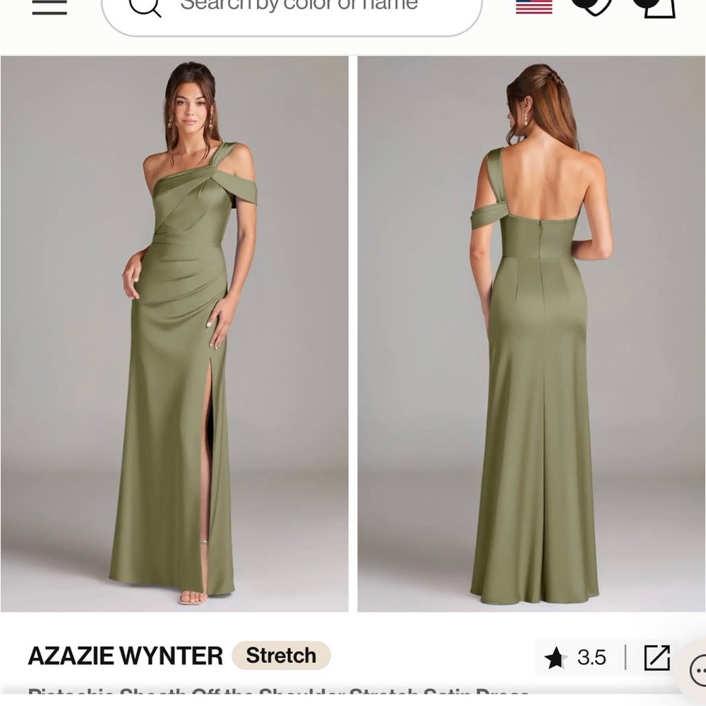 Azazie One Shoulder Olive Dress